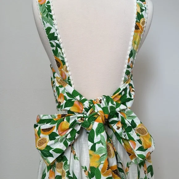 FARM Off-White Papaya Scarf Lenzing Ecovero Maxi Dress